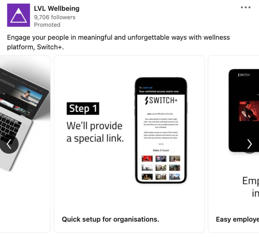 LinkedIn Ads: Corporate Wellness Program